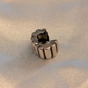 Authentic Pandora Moments Ribbed Clips Charm/Bead Silver 925 ALE 790163